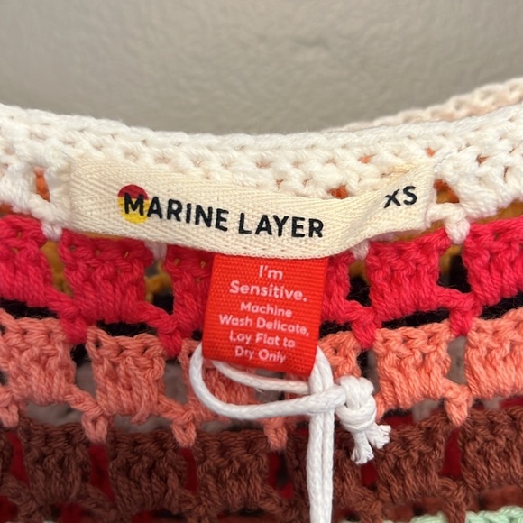 NWT Marine Layer Archive Fiona Crochet Dress Multi Stripe Size XS - Picture 8 of 9